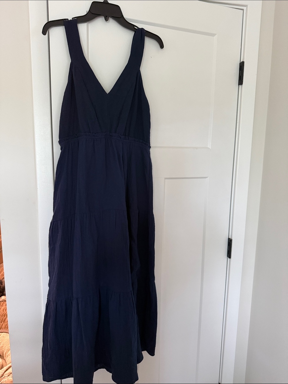 Steve Madden Navy Sleeveless V-Neck Tiered Maxi Dress